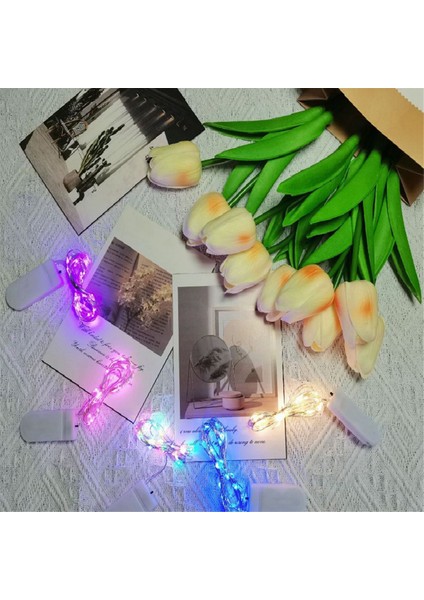 20 Paket Dize Peri Işıkları 20LED 2 M Bakır Tel Işıklar Düğün Parti Noel Için Dört Renkli Düğme Işıkları Flaş ile (Yurt Dışından)