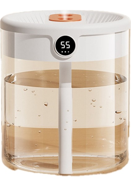H2O Hava Nemlendirici 2l Kapasiteli Çift Nozul, LCD Nem Göstergeli Uçucu Yağ Difüzörü Taşınabilir Usb, Beyaz (Yurt Dışından)