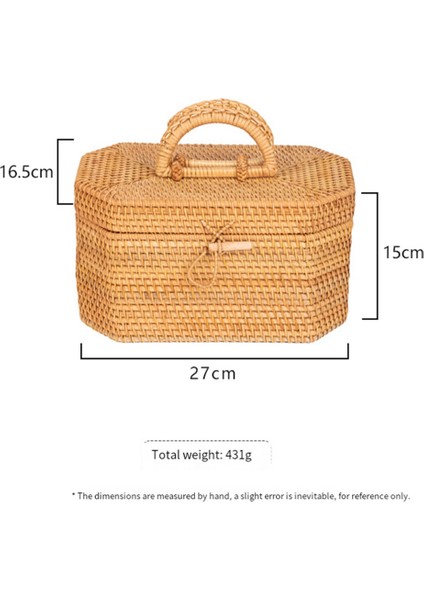 El Dokuması Rattan Saklama Kutusu Saplı Çay Gıda Kabı Piknik Ekmek Meyve Sepeti Süsleme Kutusu Mutfak Düzenleyici (Yurt Dışından) indirimleri