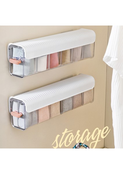 Duvara Monte Saklama Kutusu Iç Külot Çorap Veri Kablosu Dolap Organizatör Çok Fonksiyonlu 6 Izgaralar Şeffaf Yeşil (Yurt Dışından) fiyatları