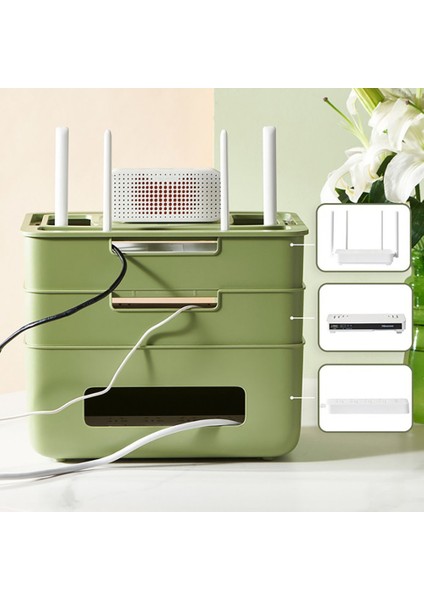 Kablosuz Wıfı Yönlendirici Kutusu Masaüstü Soket Kablo Priz Tel Sepet Depolama Organizatör Kutusu Ev Yatak Odası Için S (Yurt Dışından) fiyatları
