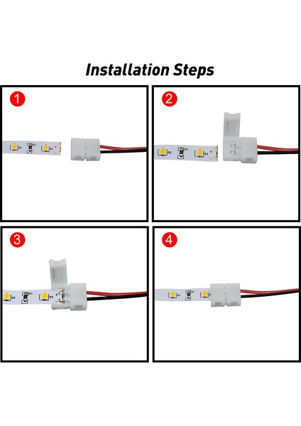 50 Adet LED Bant Konektörü 2pin LED Şerit Aksesuarları Konnektörleri 10MM 2835 3528 5050 5730 5630 Smd LED Şerit (Yurt Dışından) modelleri