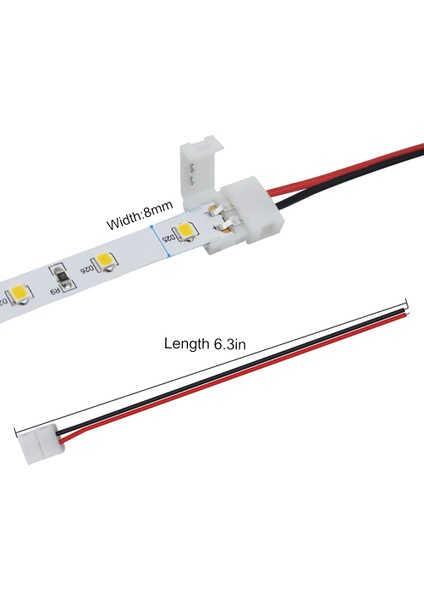 50 Adet LED Bant Konektörü 2pin LED Şerit Aksesuarları Konnektörleri 10MM 2835 3528 5050 5730 5630 Smd LED Şerit (Yurt Dışından) fırsatları