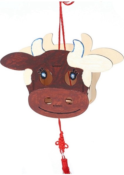 Dıy Cadılar Bayramı Oyuncakları Karikatür Hayvanlar Ahşap Fener Eğitici Oyuncak Enfant Sanat ve El Sanatları Sığır (Yurt Dışından)