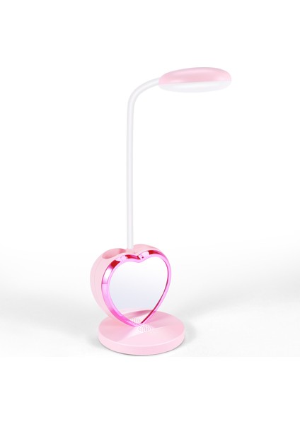 Kızlar Için LED Masa Lambası, USB Şarj Bağlantı Noktalı ve Kalem Tutuculu Şarj Edilebilir LED Masa Lambası, Göz Bakımı Kısılabilir Pembe (Yurt Dışından)