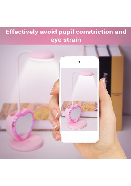 Kızlar Için LED Masa Lambası, USB Şarj Bağlantı Noktalı ve Kalem Tutuculu Şarj Edilebilir LED Masa Lambası, Göz Bakımı Kısılabilir Pembe (Yurt Dışından) fırsatları