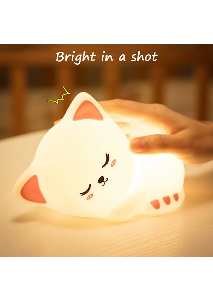 Çocuk Gece Lambası Silikon Başucu Lambası Rgb Dokunmatik Sensör USB Şarj Yatak Odası Dekorasyon Gece Lambası (Yurt Dışından) fiyatları