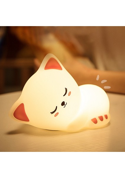 Çocuk Gece Lambası Silikon Başucu Lambası Rgb Dokunmatik Sensör USB Şarj Yatak Odası Dekorasyon Gece Lambası (Yurt Dışından) modelleri