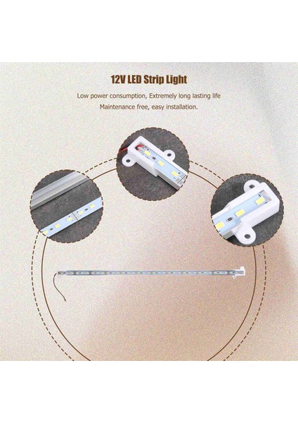 50CM 12V 36 LED 5050 Smd Sert Şerit Bar Işığı Alüminyum Sert Beyaz (Yurt Dışından)