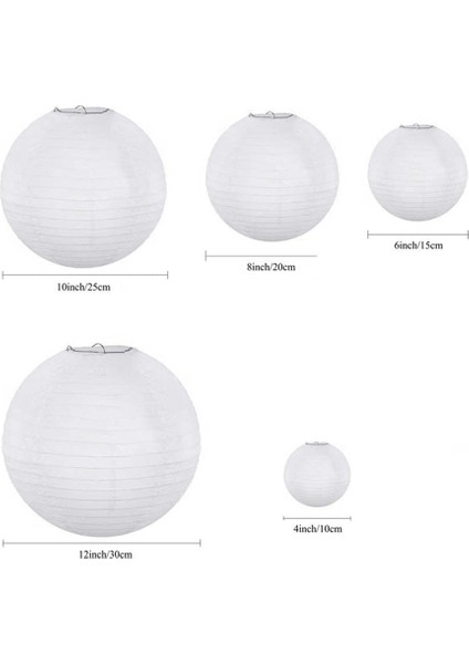 20 Paket Çin Yuvarlak Beyaz Kağıt Fener, Kağıt Fenerler Asılı Fenerler Düğün Parti Süslemeleri (Yurt Dışından) modelleri