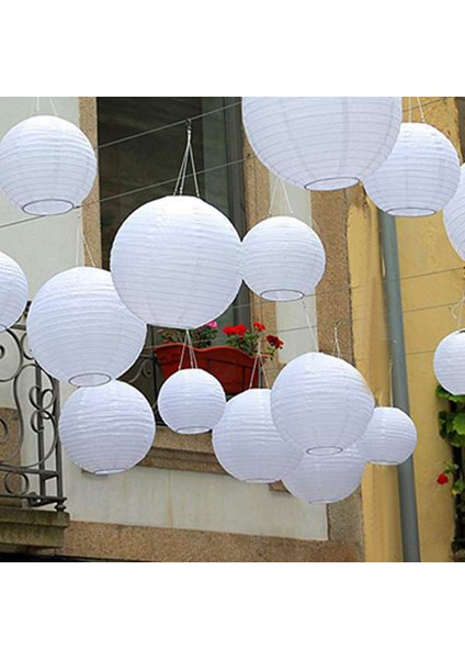 20 Paket Çin Yuvarlak Beyaz Kağıt Fener, Kağıt Fenerler Asılı Fenerler Düğün Parti Süslemeleri (Yurt Dışından) fırsatları