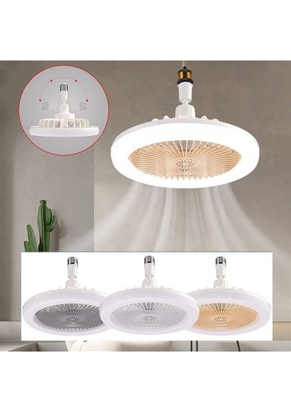 E27 Işıklı Tavan Vantilatörü, Kapalı Düşük Fan Işığı, Gizli Elektrikli Fan Gimbal Duy (Krem Rengi) (Yurt Dışından) indirimleri