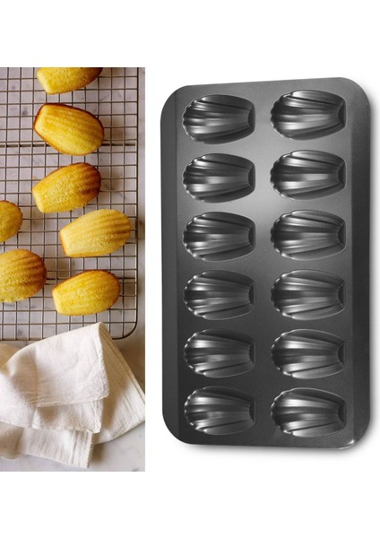 2 Paket Yapışmaz Madeleine Tencere, Pişirme Kalıbı 12 Kabuklu Kek Fırın Tepsisi Çikolata Yapışmaz Fırın Tepsisi, Fırında Kullanılan Siyah (Yurt Dışından) indirimleri