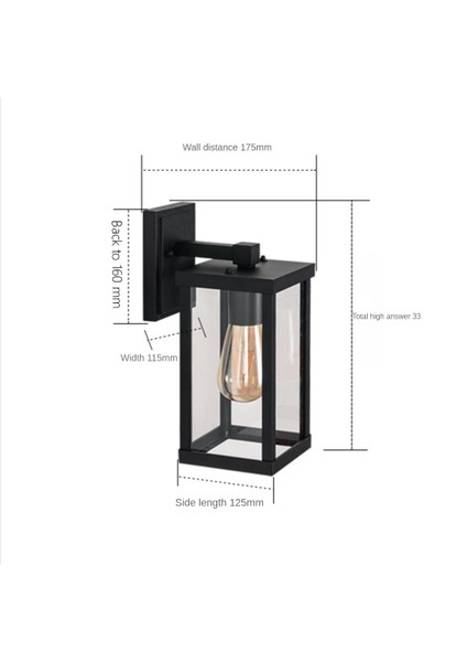 Dış Mekan Su Geçirmez Duvar Lambası Duvar Lambası Retro Duvar Lambası Harici Su Geçirmez Duvar Lambası Antirust Duvar Lambası (Yurt Dışından) modelleri