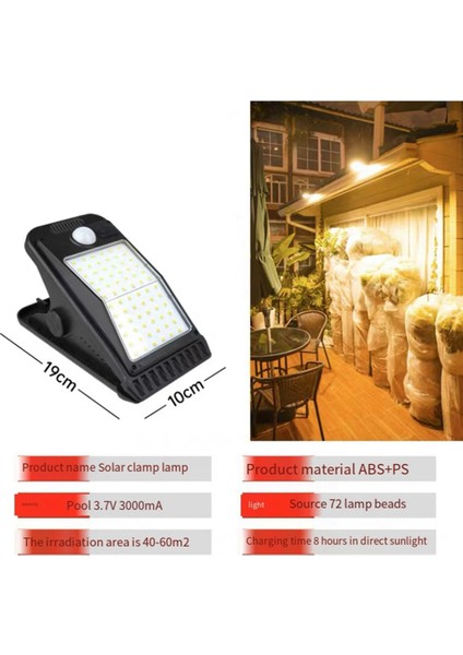 72LED Güneş Klip Işık IP65 Su Geçirmez Insan Vücudu Sensörü Duvar Lambası Bahçe Işıkları Açık Bahçe ve Teras Sıcak (Yurt Dışından)