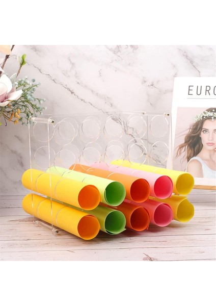 Vinil Rulo Tutucu, 20 Delikli Depolama Organizatör, Sanat Craft Kağıt Odası Dekorları Için Hafif Sağlam Rulo Kaleci Tutucular (Yurt Dışından) modelleri