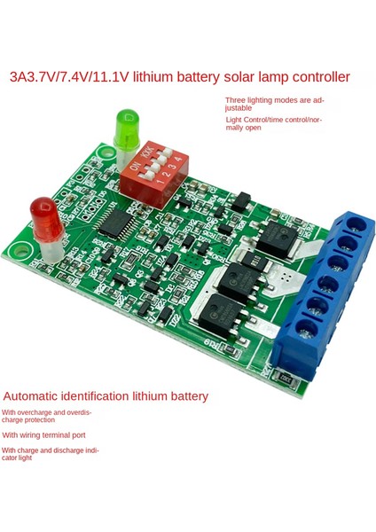 3A 3.7V 7.4V 11.1V Solar Lamba Kontrol Modülü Lityum Güneş Kontrol Cihazı Işık Devre Kartı Kontrol Modülü (Yurt Dışından) indirimleri