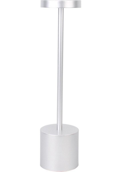Iskandinav Masa Lambası LED Dokunmatik Masa Lambası Bar Otel Cafe Dekorasyon Masa Lambası USB Şarj Gece Lambası Gümüş (Yurt Dışından)