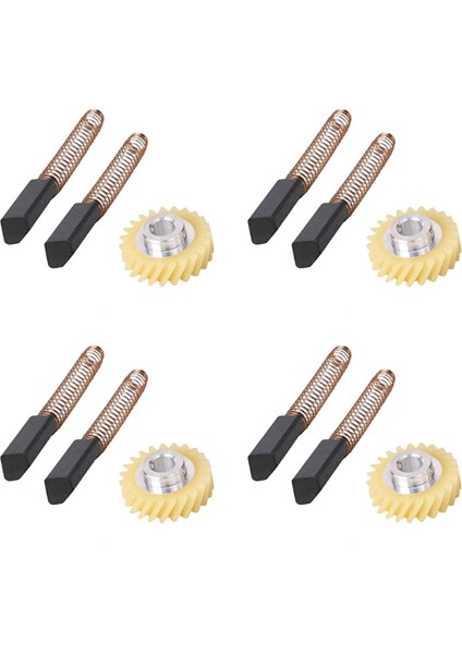 4x W10112253 9706416 Motor Fırça W10380496 4162897 Kitchenaid Standı ve 4 Çift Motor Fırçası Için Mikser Sonsuz Tahrik Dişlisi (Yurt Dışından)