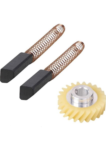 4x W10112253 9706416 Motor Fırça W10380496 4162897 Kitchenaid Standı ve 4 Çift Motor Fırçası Için Mikser Sonsuz Tahrik Dişlisi (Yurt Dışından)
