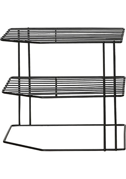 1 Adet Katmanlı Dolap Köşe Raf Çok Amaçlı Organizasyon Rafı Bardak Yemekleri Dolap Kiler Mutfak Düzenleyici Siyah (Yurt Dışından)