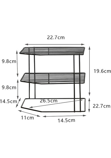 1 Adet Katmanlı Dolap Köşe Raf Çok Amaçlı Organizasyon Rafı Bardak Yemekleri Dolap Kiler Mutfak Düzenleyici Siyah (Yurt Dışından) fiyatları