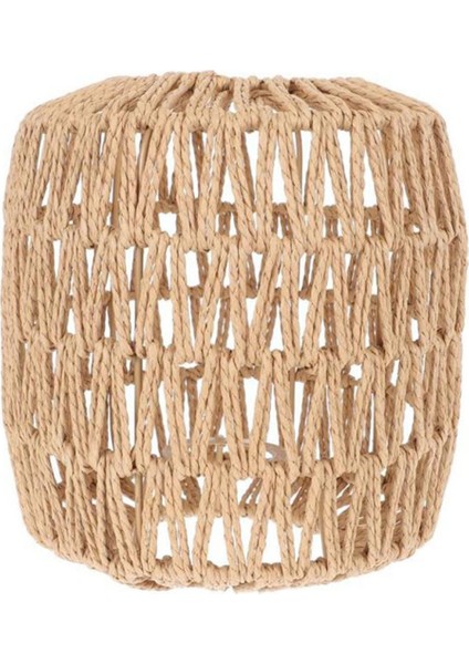 Simüle Rattan Lamba Kapağı El Yapımı Dokuma Avize Vintage Abajur Ev Dekor Asılı Kolye Yatak Odası (Yurt Dışından)