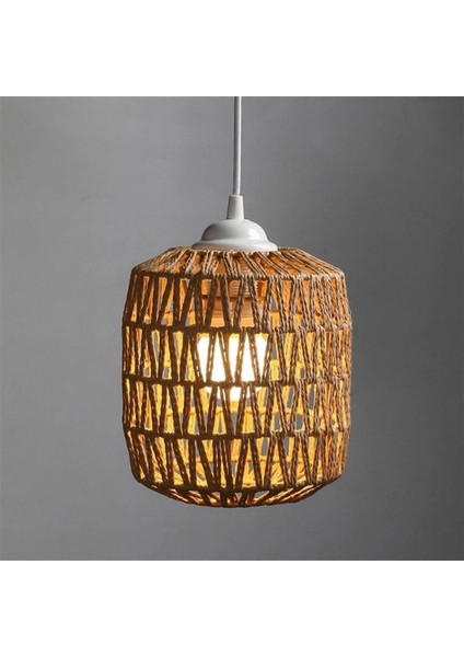 Simüle Rattan Lamba Kapağı El Yapımı Dokuma Avize Vintage Abajur Ev Dekor Asılı Kolye Yatak Odası (Yurt Dışından) fiyatları