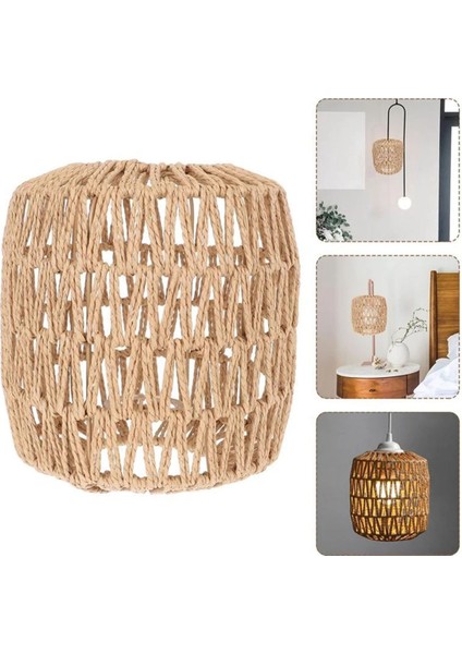 Simüle Rattan Lamba Kapağı El Yapımı Dokuma Avize Vintage Abajur Ev Dekor Asılı Kolye Yatak Odası (Yurt Dışından) fırsatları
