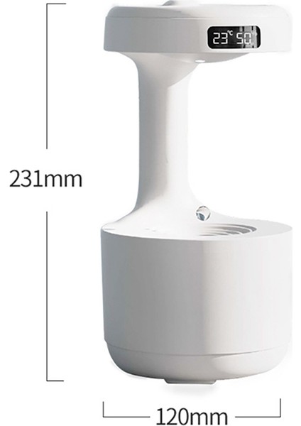 600 ml Nemlendirici Ev Anti-Yerçekimi Su Damlacıkları Ultrasonik Serin Sis Makinesi Yatak Odası Ofis Için LED Ekran ile (Yurt Dışından)