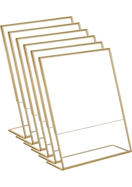 10 Adet Akrilik Altın Çerçeve, Düğün Masa Kartı Restoran Tabelaları Fotoğrafları Için Eğimli Arka Masa Burcu Tutucu (Yurt Dışından)