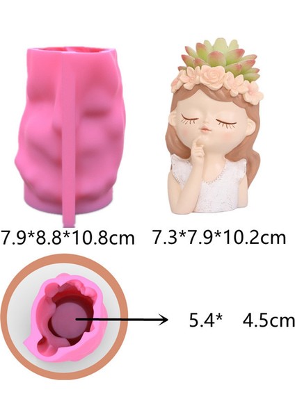 2 Adet Silikon Kalıp 3D Sevimli Kız Saksı Kalıp Dıy El Yapımı El Sanatları Alçı Mum Kristal Epoksi Reçine Kalıp Dekorlar Için (Yurt Dışından)