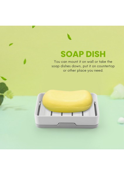 Boşaltma Tepsisi ile Çift Katmanlı Bar Sabunluk Duvara Monte Banyo Mutfak No-Sondaj Döndürülebilir (Beyaz) (Yurt Dışından) indirimleri