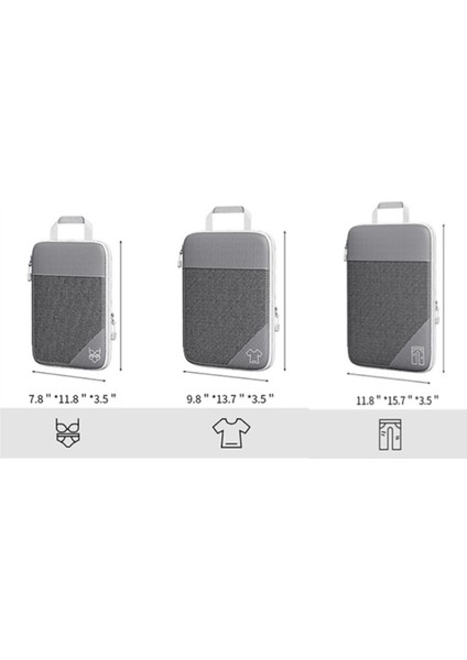 Adet Taşınabilir Çanta Seyahat Sıkıştırılabilir Depolama Kılıfı Seti Örgü Görsel Bagaj Organizatör, Siyah (Yurt Dışından) fiyatları