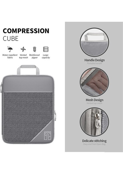 Adet Taşınabilir Çanta Seyahat Sıkıştırılabilir Depolama Kılıfı Seti Örgü Görsel Bagaj Organizatör, Siyah (Yurt Dışından) fırsatları