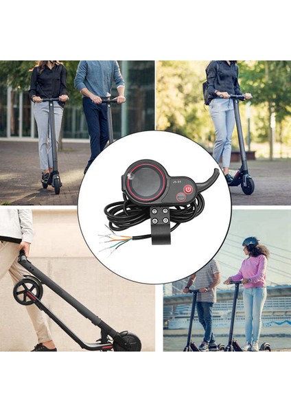 Jh-01 Metre Pano LCD Ekran Sadece Aynı Model Için E-Bisiklet Elektrikli Scooter Metre Gaz Kelebeği Uzun Kablo (Yurt Dışından)