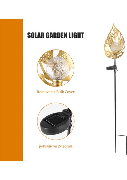Güneş Enerjili Bahçe Işık Sanat Metal Yaprak Sıcak Beyaz LED Güneş Enerjili Açık Bahçe Işıkları Yard Dekorasyon Kazık Işık Çim (Yurt Dışından) indirimleri