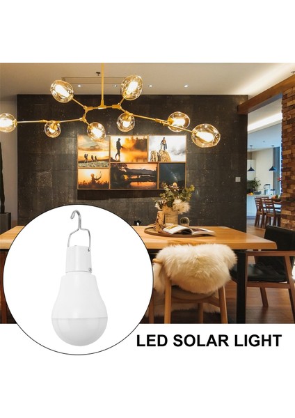 Taşınabilir LED Güneş Işığı 15W Ampul LED Lamba USB Şarj Edilebilir Güneş Enerjili Açık/kapalı Seyahat Kamp Bahçe Lambası (Yurt Dışından)