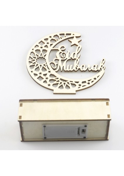 Ahşap Eid Mubarak Ay Yıldız LED Dize Işıklar ile Asılı Kolye Plaka Ramazan Eid Mubarak Ahşap Ay Süsler Parti Malzemeleri A (Yurt Dışından) fırsatları