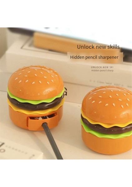 Çocuklar Için Sevimli Masa Lambası, Kalemtıraş ile Ayarlanabilir Boyun Dokunmatik Anahtarlı Şarj Edilebilir Hamburger Küçük Masa Lambası (Yurt Dışından) indirimleri