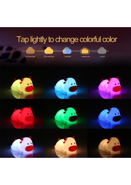 Renkli Gece Lambası Dokunun Sensörlü Işık Taşınabilir Sevimli Buzağı Silikon LED Gece Lambası Bebekler ve Çocuklar Için Hediyeler (Yurt Dışından) indirimleri