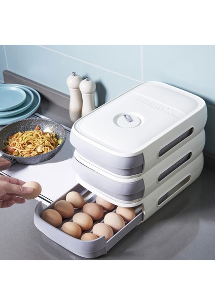 Çekmeceli Tip Yumurta Saklama Kutusu Buzdolabı-Saklama Kutusu Börek Kutusu Yumurtalık Üst Üste Bindirilebilen Rulo Yumurta Kutusu(Beyaz) (Yurt Dışından) fiyatları