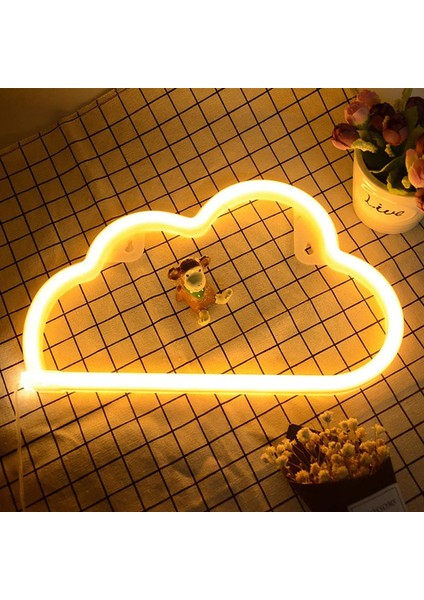 Bulut Şeklinde Neon Işık Sıcak Beyaz, LED Neon Işık, Duvar Dekorasyonuna Uygun Gece Lambası, Çocuk Odası, Bar Vb. (Yurt Dışından) indirimleri