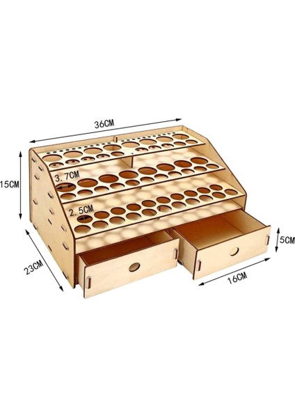 Dıy Ahşap Organizatör Boya Şişeleri Ekran Fırçaları Tutucu Standı Depolama Modeli Aracı 58 Şişe Boya Yerleştirilebilir (Yurt Dışından) fiyatları