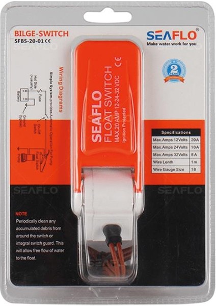 Sfbs-20-01 Sintine Pompası Şamandıra Şalteri, Ds Pompa Şamandırası 12-24 Volt 20 Amper