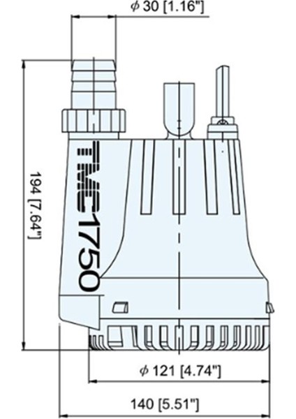 SR12224 Üst Çıkışlı Sintine Pompası 12V 1750 Gph