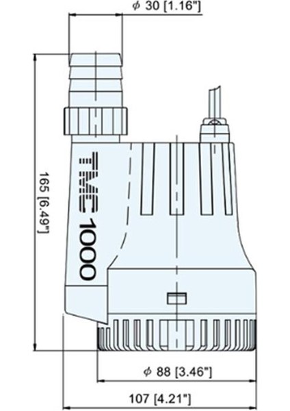 SR12222 Üst Çıkışlı Sintine Pompası 12V 1000 Gph