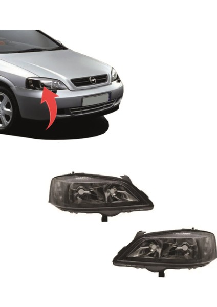 Opel Astra G Hachback Sedan Sağ-Sol Far Takım (Siyah) 1998-204