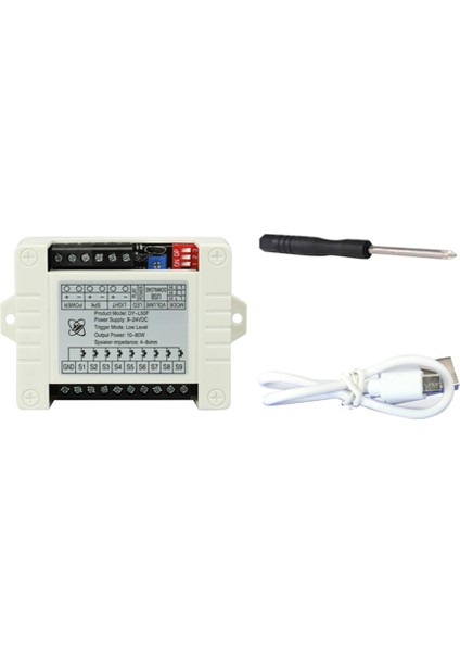 24V Yüksek Güçlü Ses Yayını Istemi Modülü Yüksek ve Düşük Seviye Tetikleyici 1'den 1'e Mp3 Çok Fonksiyonlu Oynatma Modülü, D (Yurt Dışından)