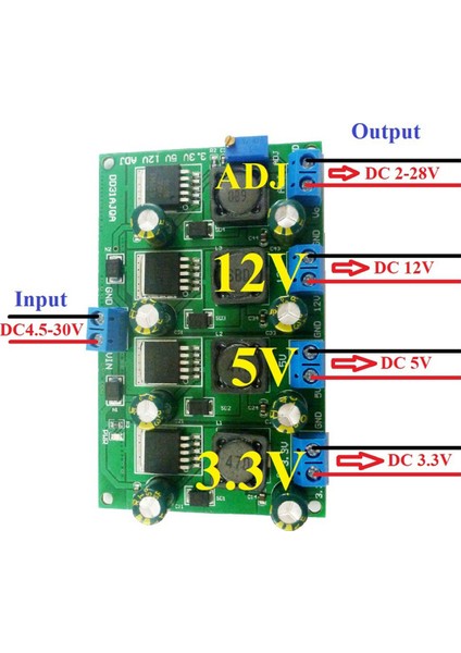 3A 4 Kanal Çoklu Anahtarlama Güç Kaynağı Modülü 3.3V 5V 12V Ayarlanabilir Çıkış Dc Dc Düşürücü Dönüştürücü Kurulu (Yurt Dışından)